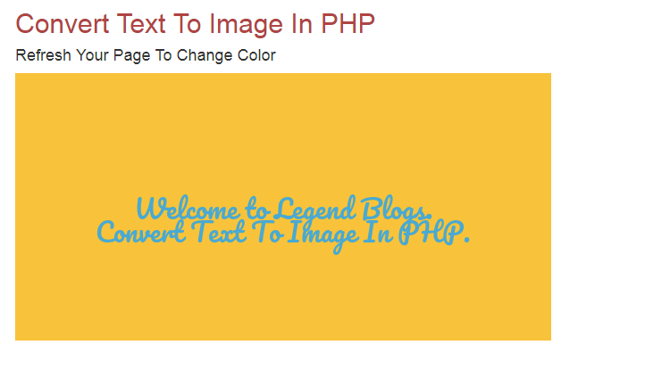 Text To Image In PHP