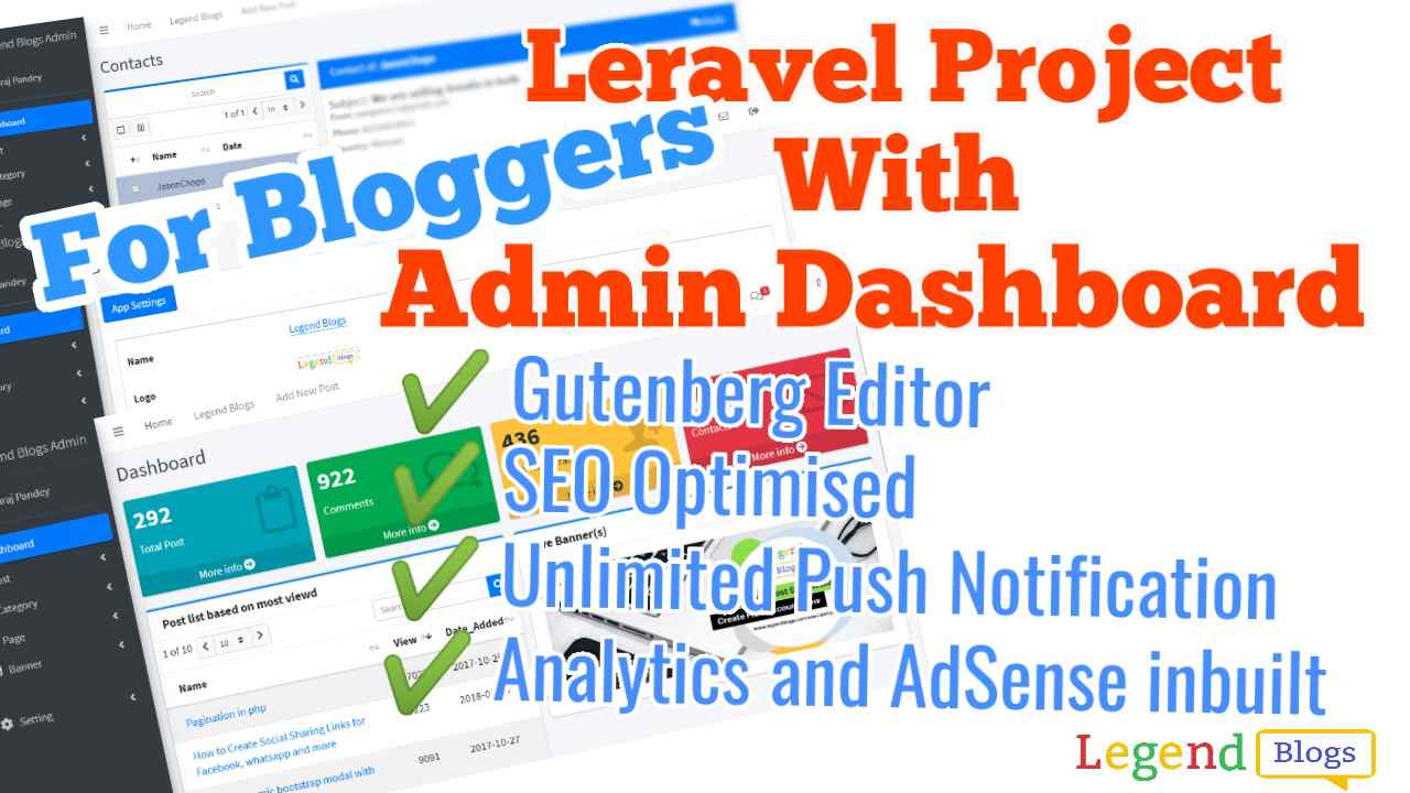 Laravel project with admin panel for blogging