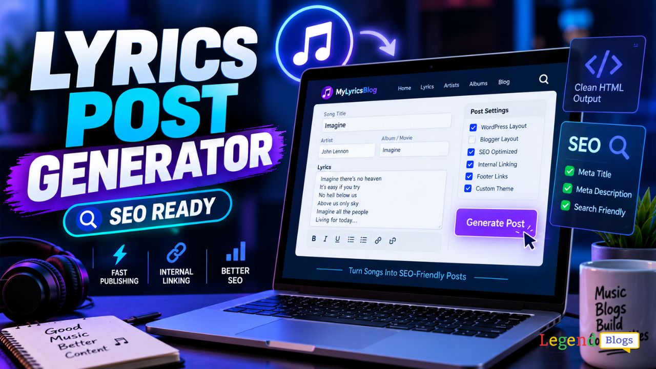 Best Lyrics Post Generator - SEO Optimized Tool for Free